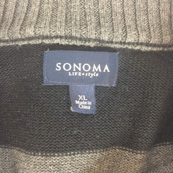 Sonoma | Black and Gray Stripe Pull Over XL - Picture 3 of 3